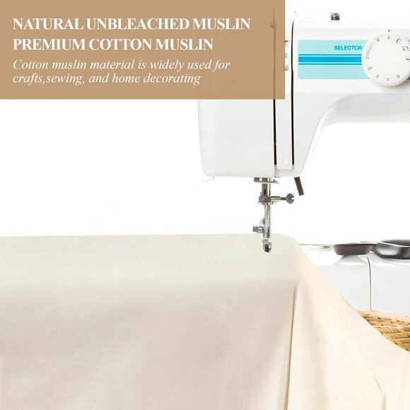100% Cotton Muslin Fabric, 63 Inch X 5 Yards Unbleached Muslin Linen Fabric by T - Picture 5 of 7